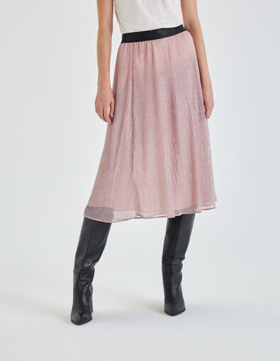 Women’s copper pink pleated midi skirt - IKKS