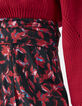 Falda corta roja floral rock mujer-4