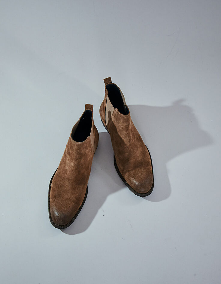 Men’s dark beige suede Chelsea boots-2