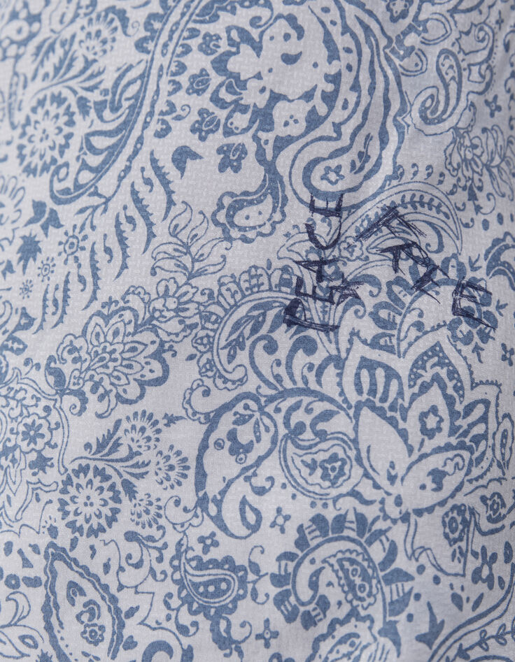 Women’s blue bandana print midi dress with straps-3