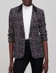 Women's black rock tachist print suit jacket-2