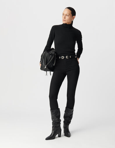 Pull col roulé maille tricot bijoux esprit militaire femme - IKKS