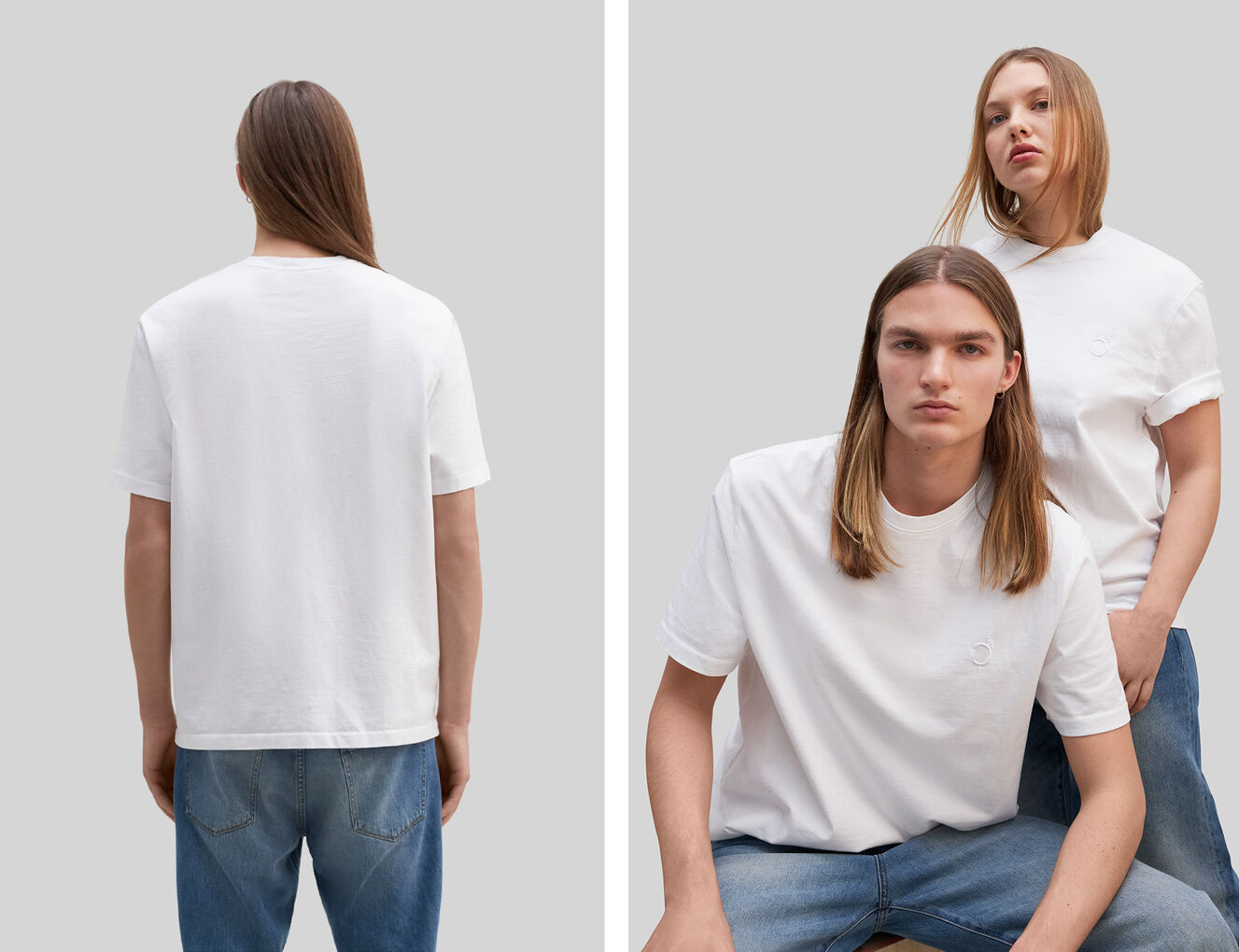 Gender Free-T-shirt blanc coton bio broderie Mixte - IKKS-3
