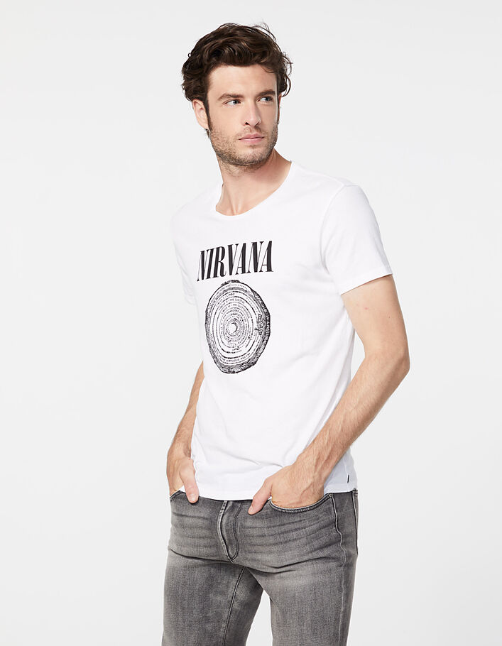 Weißes Herren-T-Shirt NIRVANA Vestibule Circle - IKKS