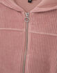 Puderrosa M&auml;dchenjacke aus geripptem Velours-5