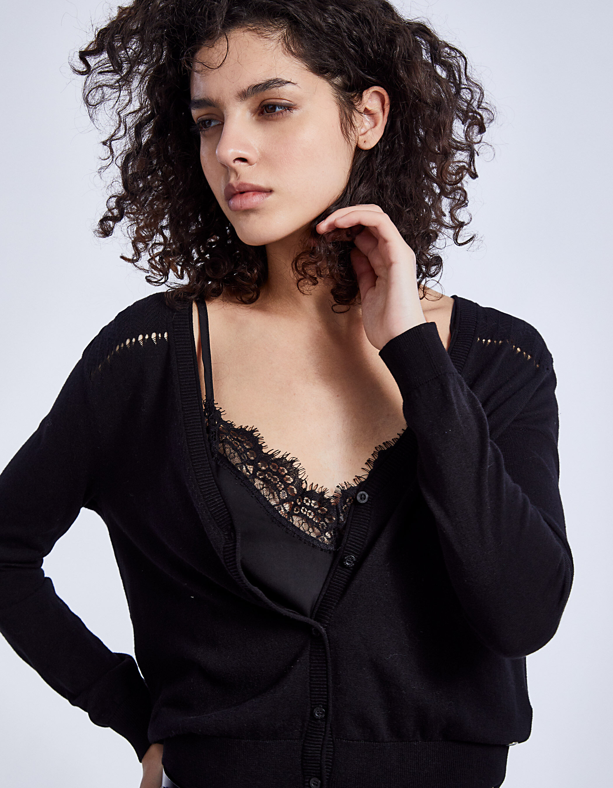 Cardigan noir femme court sale