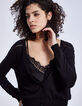 Cardigan court noir femme-2