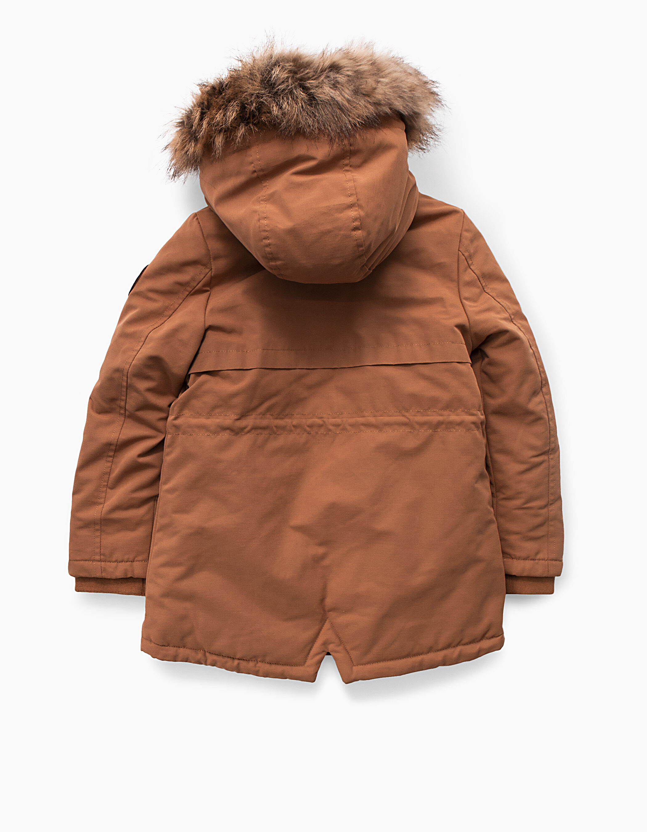 Girls caramel furry parka