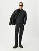 Marineblauer Herrenstrickpulli Kaminkragen-1