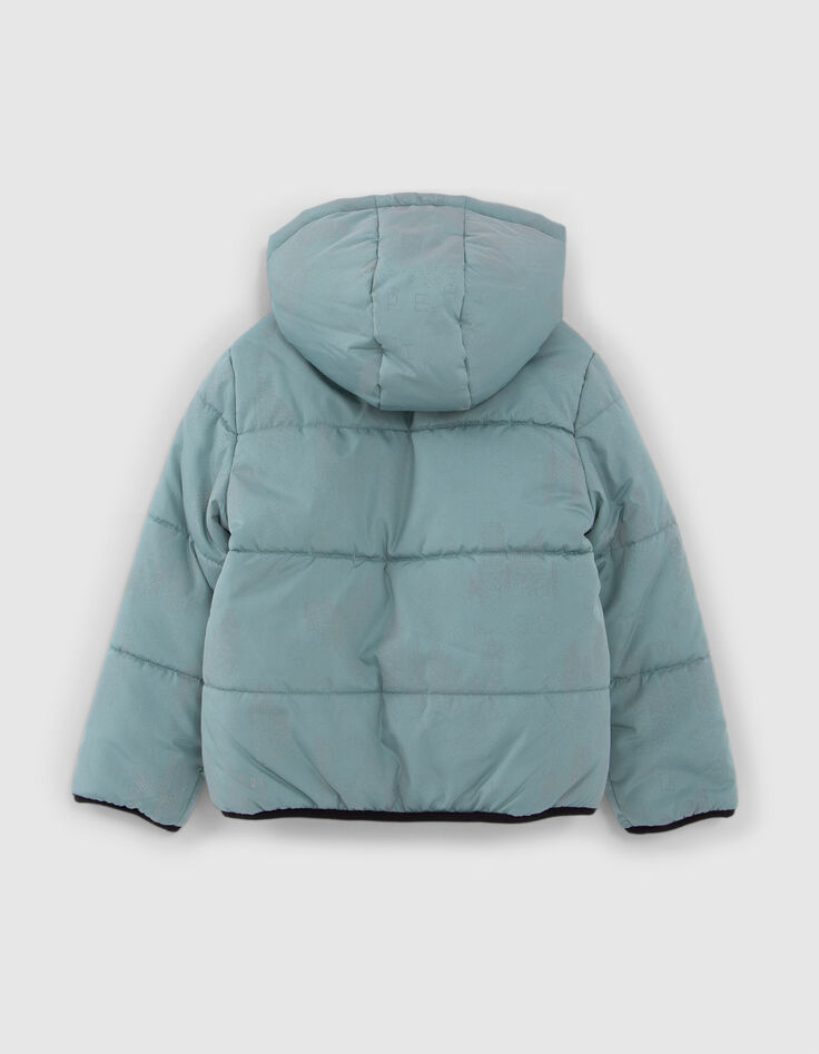 Plumas reversible verde o gris reflectante niño-4