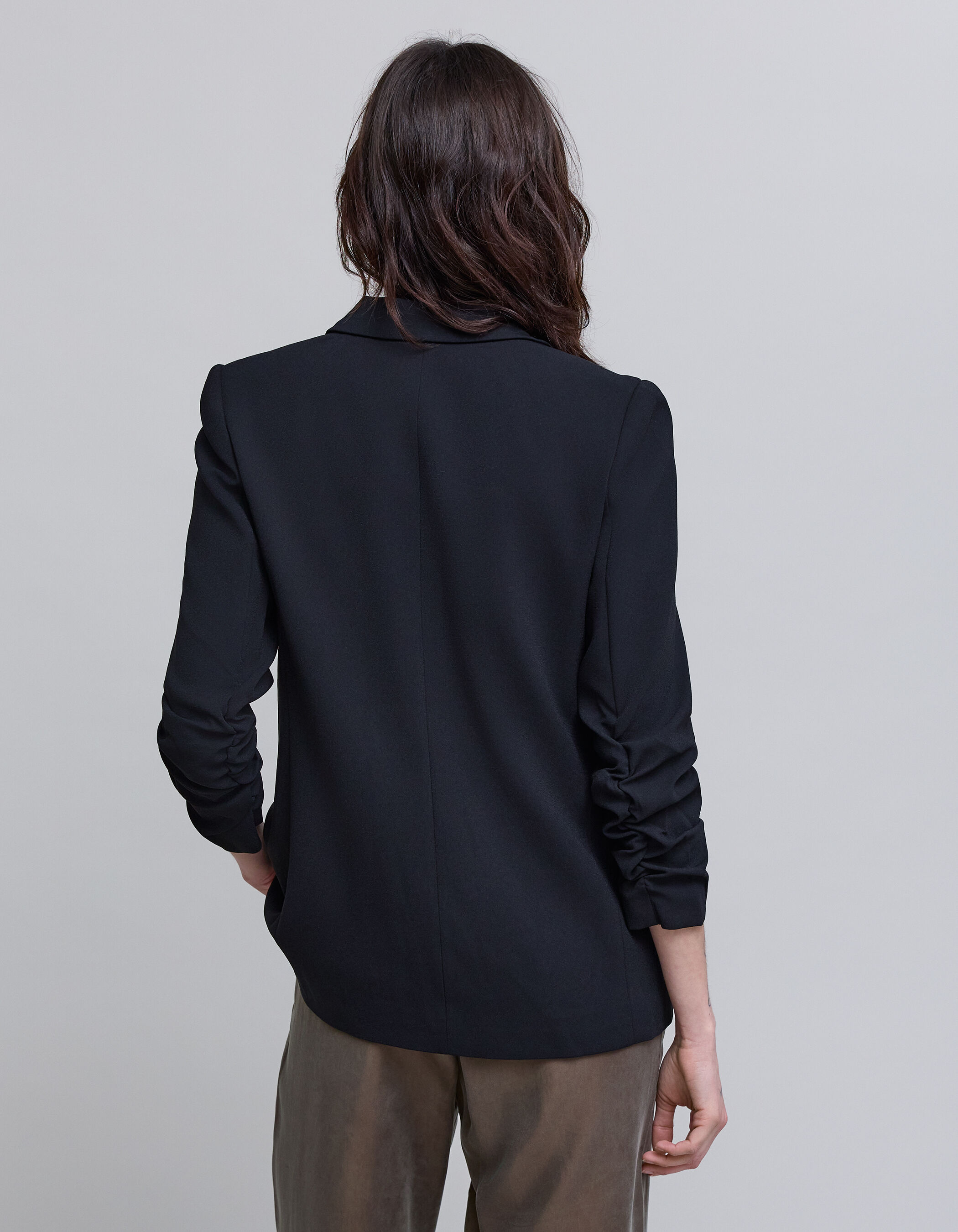 Veste tailleur en crepe coloris noir femme IKKS