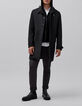 Men&rsquo;s black trench coat with detachable hood facing-4