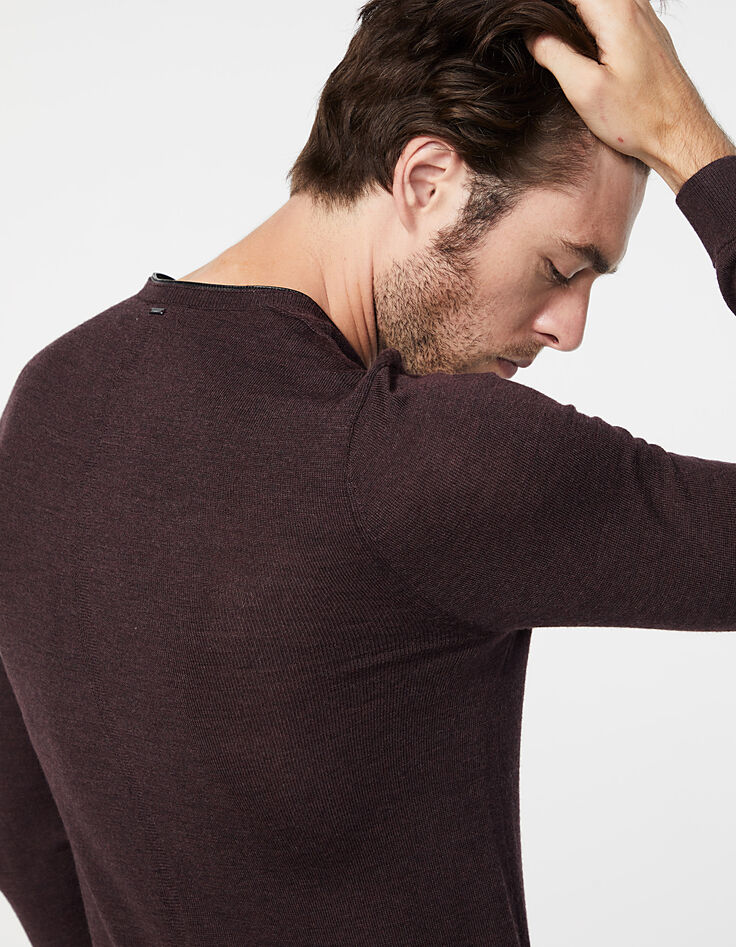 Pull prune à col tunisien Homme-5