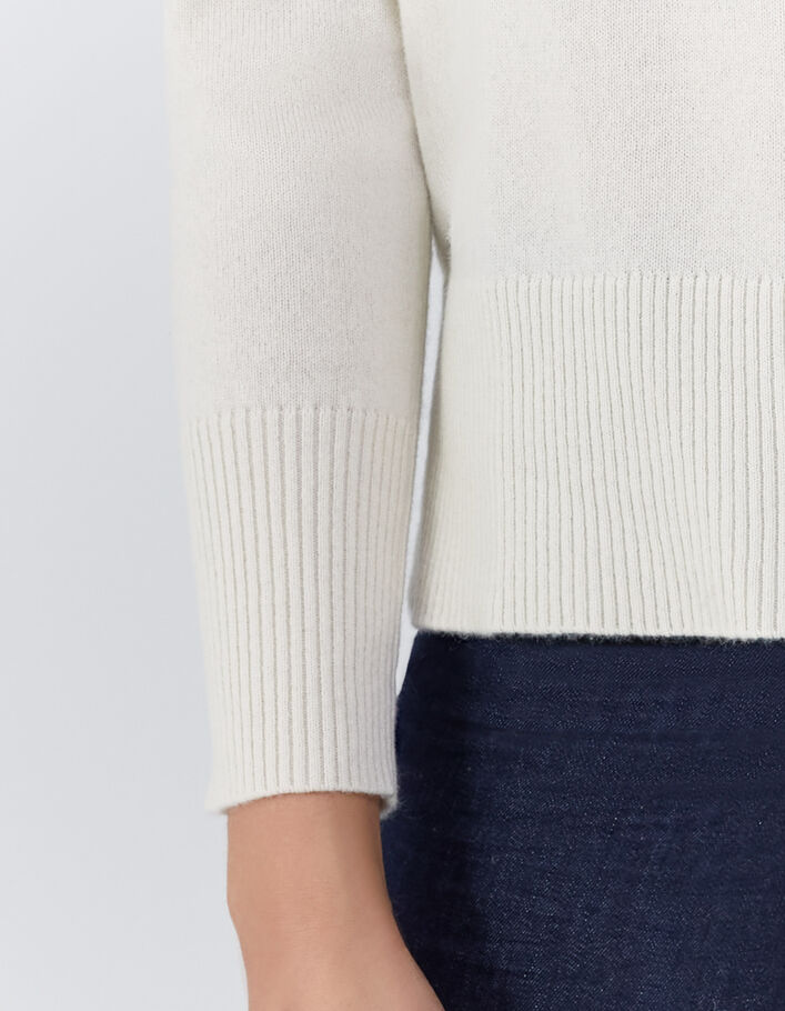 Pure Edition gebroken witte trui in kasjmier split achter - IKKS