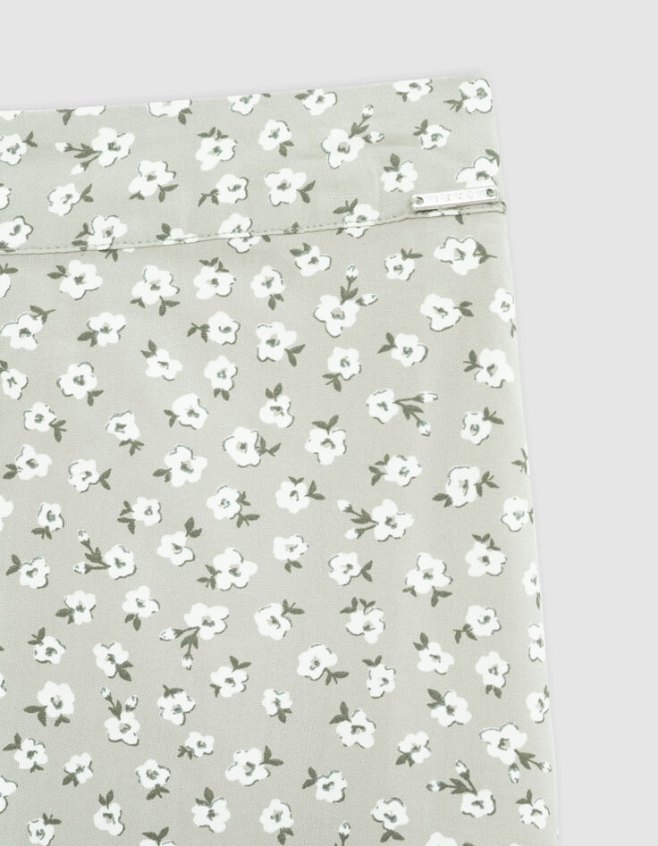 Jupe longue verte imprimé floral d'été fille-6