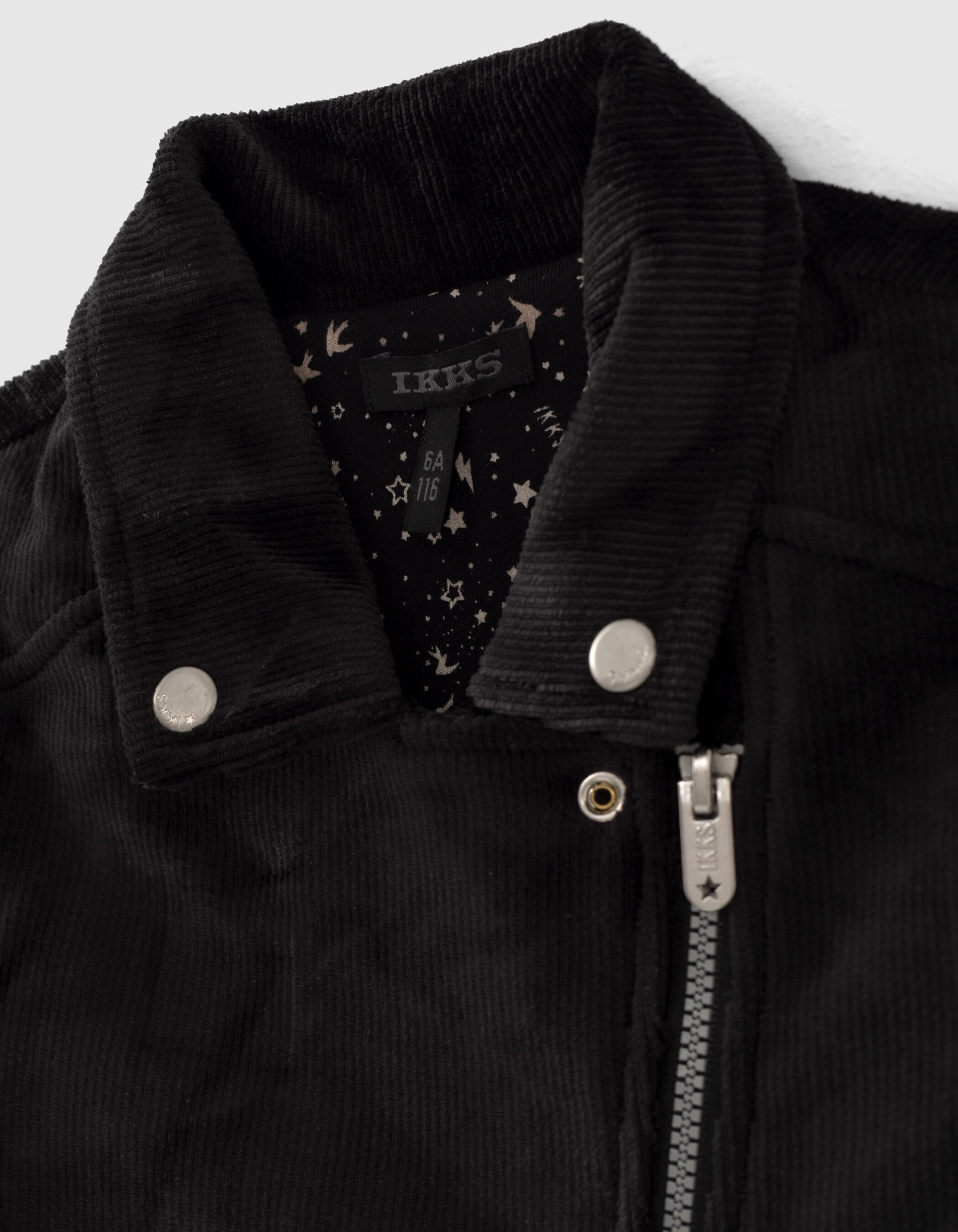 Girls black velvet biker style cardigan