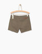 Girls' khaki studded denim shorts -4