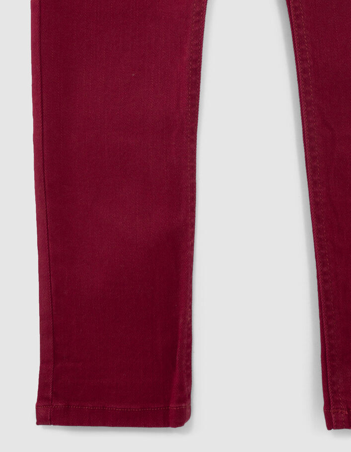 Dunkelrote, upgecycelte SLIM-Fit-Jeans für Jungs-4
