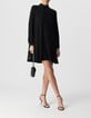 Robe housse noire col montant Femme-1