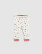 Leggings réversible bois de rose et mastic bébé fille-3