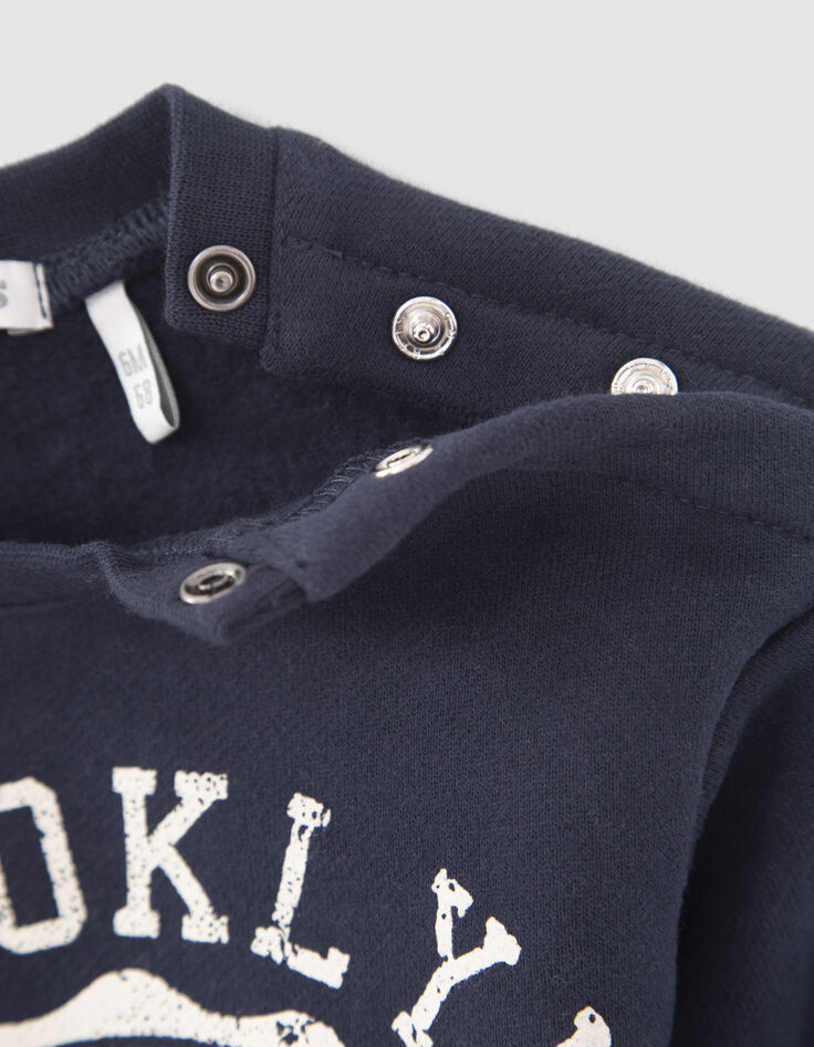 Baby boys’ navy sweatshirt with XL vintage shield print-6