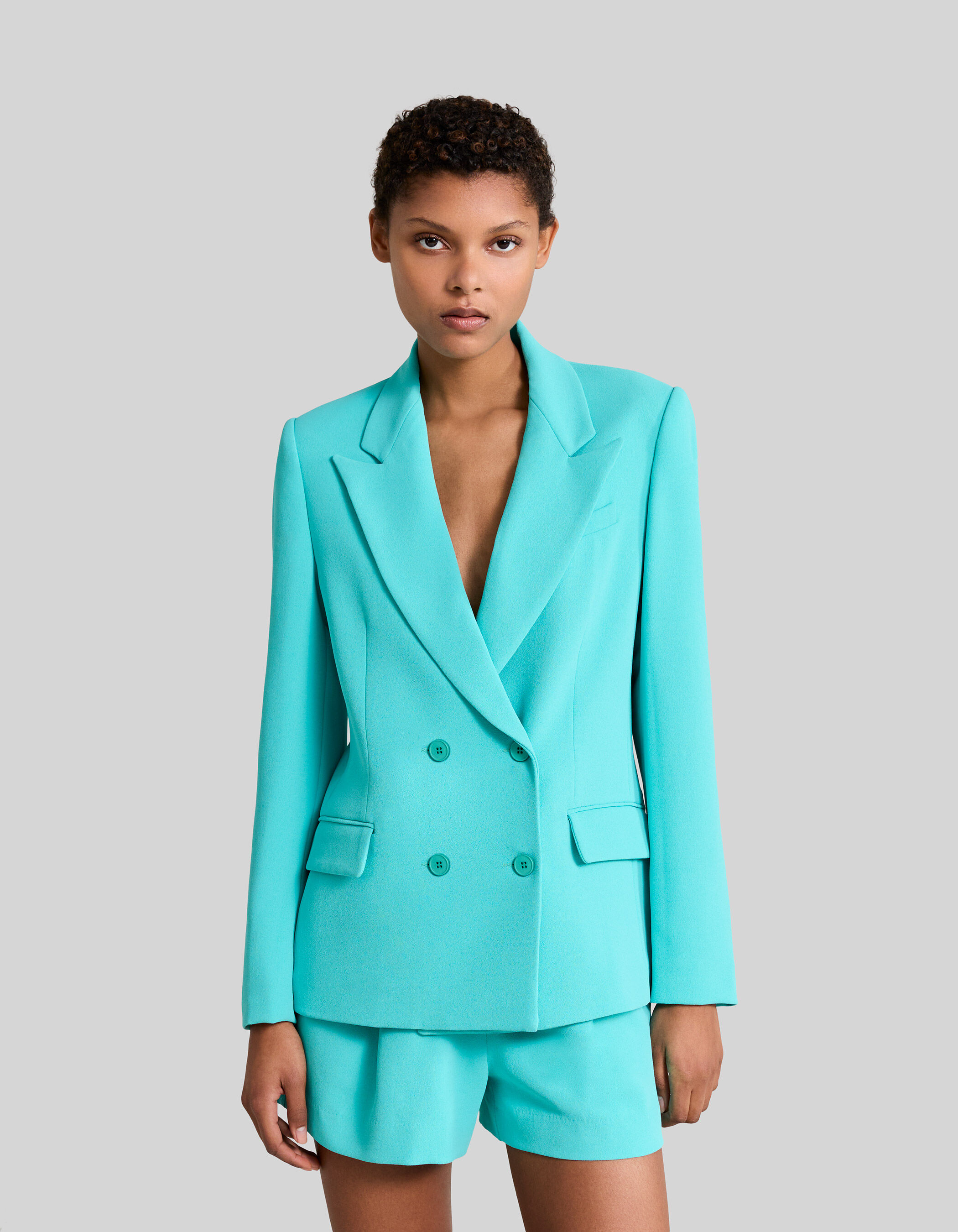 Women s azure blue oversize suit jacket IKKS