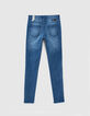 Jean skinny stone blue à bandes latérales fille-2