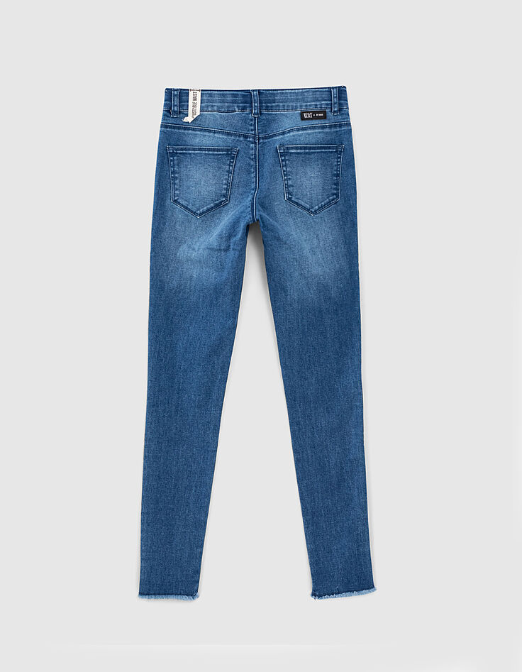 Jean skinny stone blue à bandes latérales fille-2