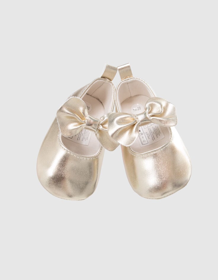 Ballerines dor&eacute;es &agrave; noeud b&eacute;b&eacute; fille-6