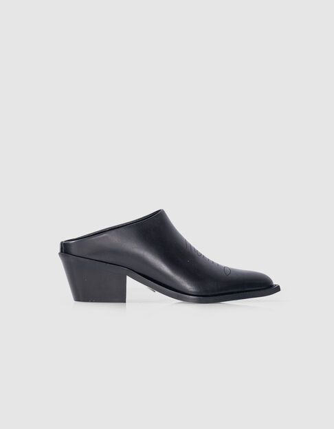 Piel negra western spirit Santiags mules Línea 111 Mujer - IKKS