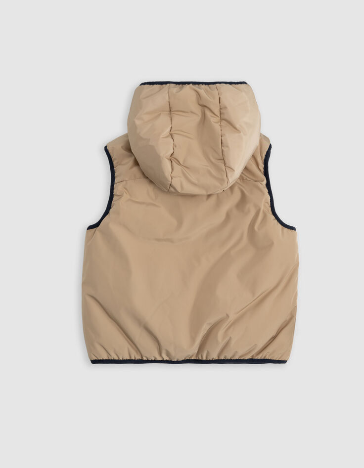 Doudoune réversible beige et vert d'eau garçon-7