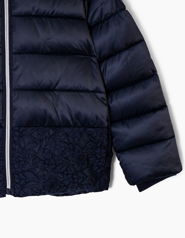 Doudoune navy avec dentelle navy fille-3 Doudoune navy avec dentelle navy fille-3