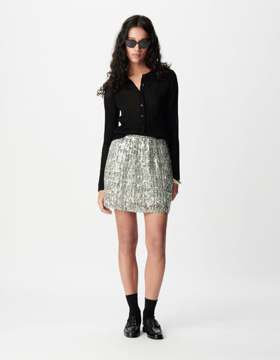 Pliss&eacute; trui met ronde hals dames - IKKS