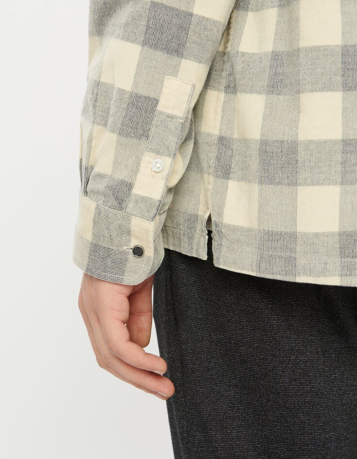 Camisa REGULAR beige algodón ante cuadros hombre-4 Camisa REGULAR beige algodón ante cuadros hombre-4