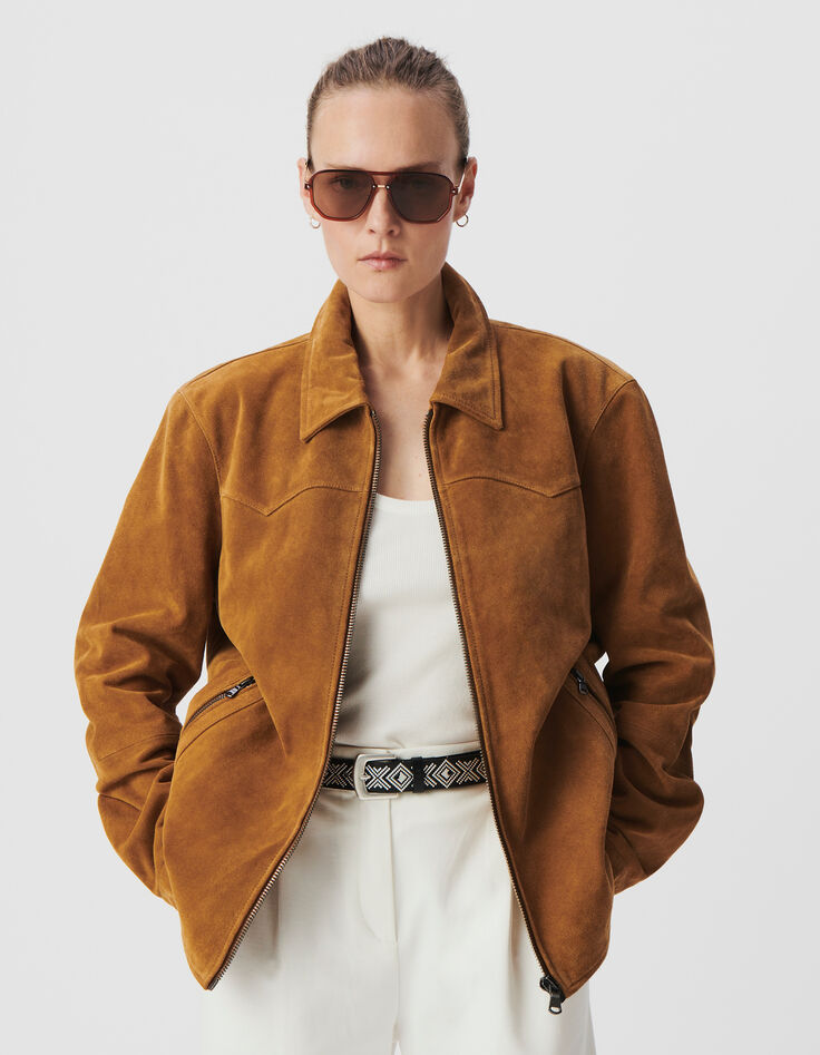 Pantalón sastre blanco ancho punto Milano mujer-6