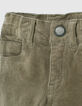Pantalon slim kaki velours garçon -4