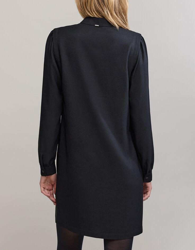 Zwarte damesjurk met asymmetrische sluiting-5 Zwarte damesjurk met asymmetrische sluiting-5
