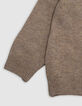 Pull camel tricot badge K broderie bouclette garçon-6