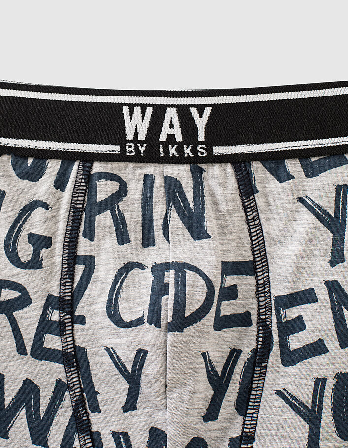 Boys’ grey and navy letter print boxers -5