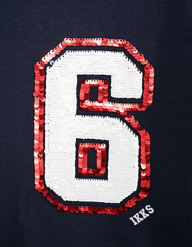 Tee-shirt navy 6 en sequins réversibles fille-4