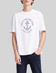 T-shirt blanc coton bio visuel ancre et serpent Homme-1
