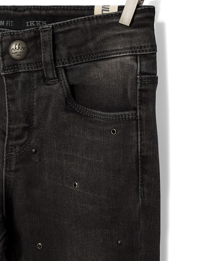 Girls’ black studded slim jeans  - IKKS