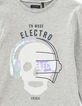 Camiseta gris visual calavera con cascos niño -3
