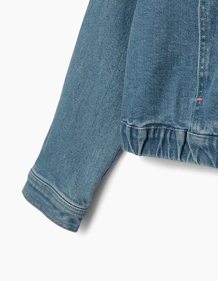 Veste en jean light blue à capuche fille-6