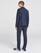 Veste de costume SLIM bleu foncé flanelle Homme-3