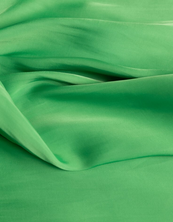 Top vert col V avec manches courtes pour femme-3 Top vert col V avec manches courtes pour femme-3