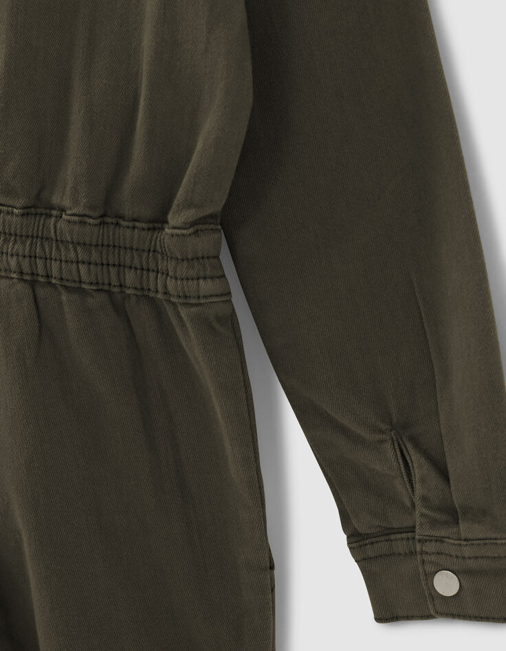 Girls&rsquo; bronze jumpsuit with chevrons on sleeve-7