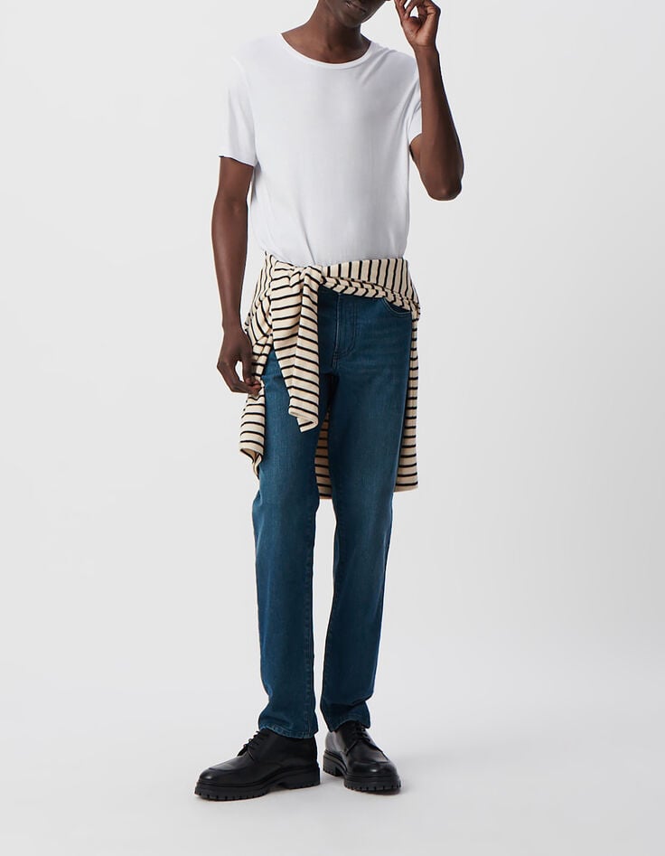 Men&rsquo;s white cotton modal t-shirt-2