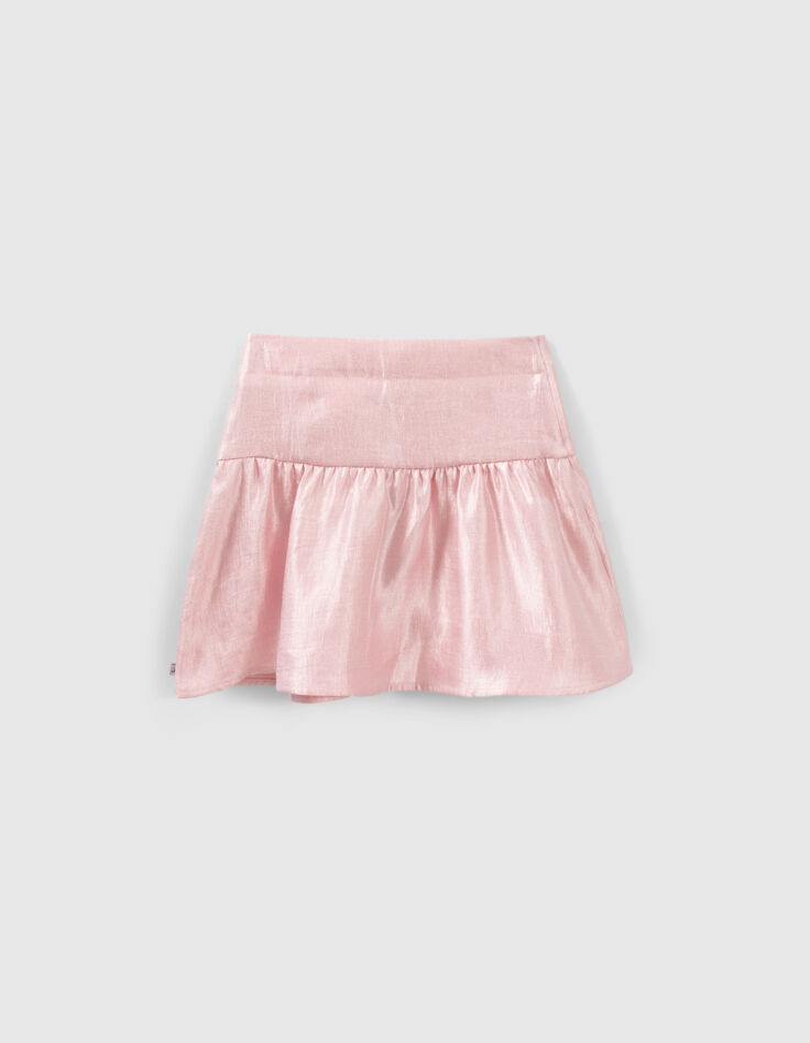 Jupe courte rose fille-2