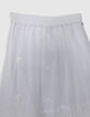 Jupe blanche jacquard plumetis et fleurs brodées fille-3